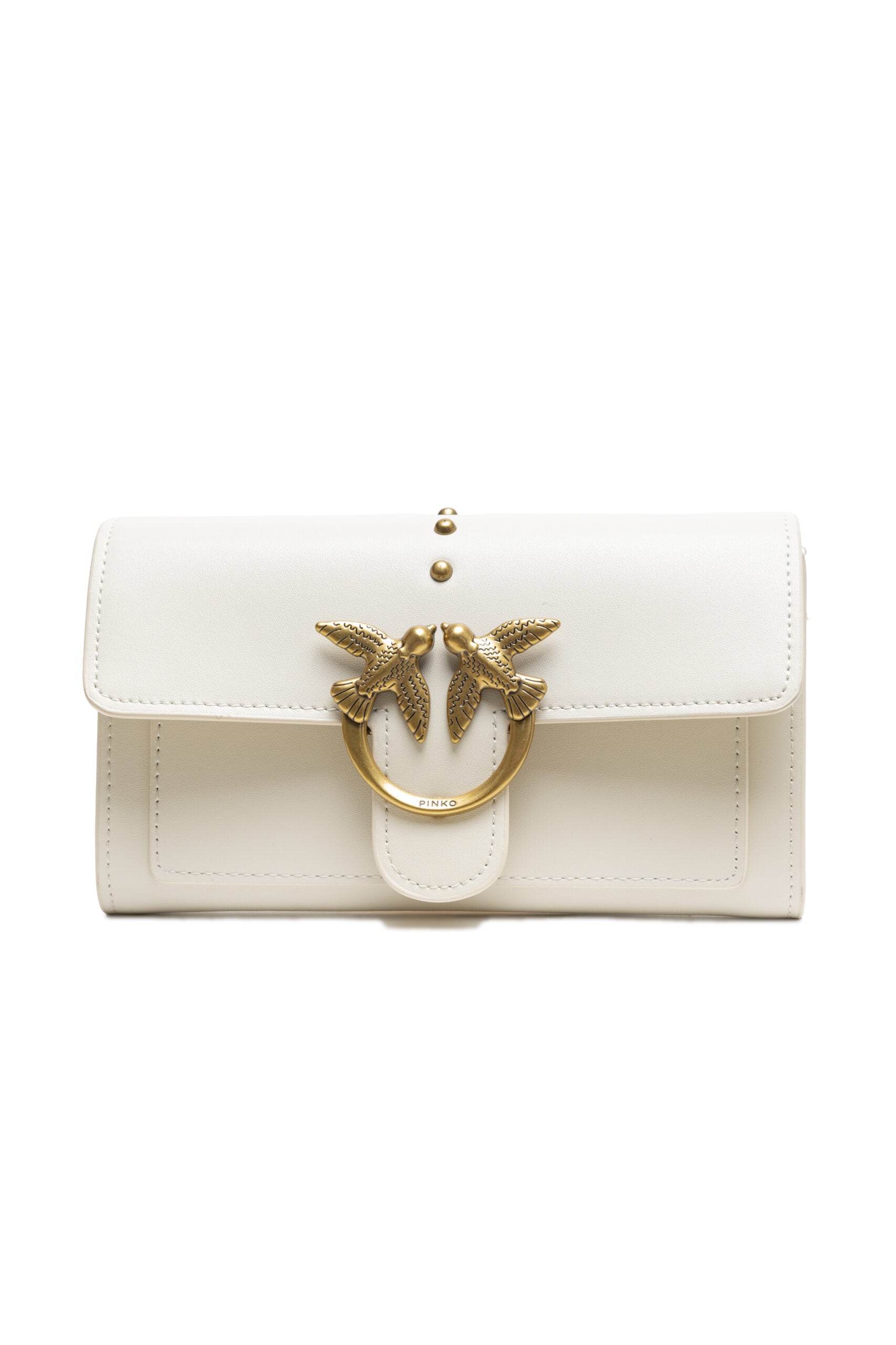 PINKO Weißes Leder One Simply Love Mini Tasche